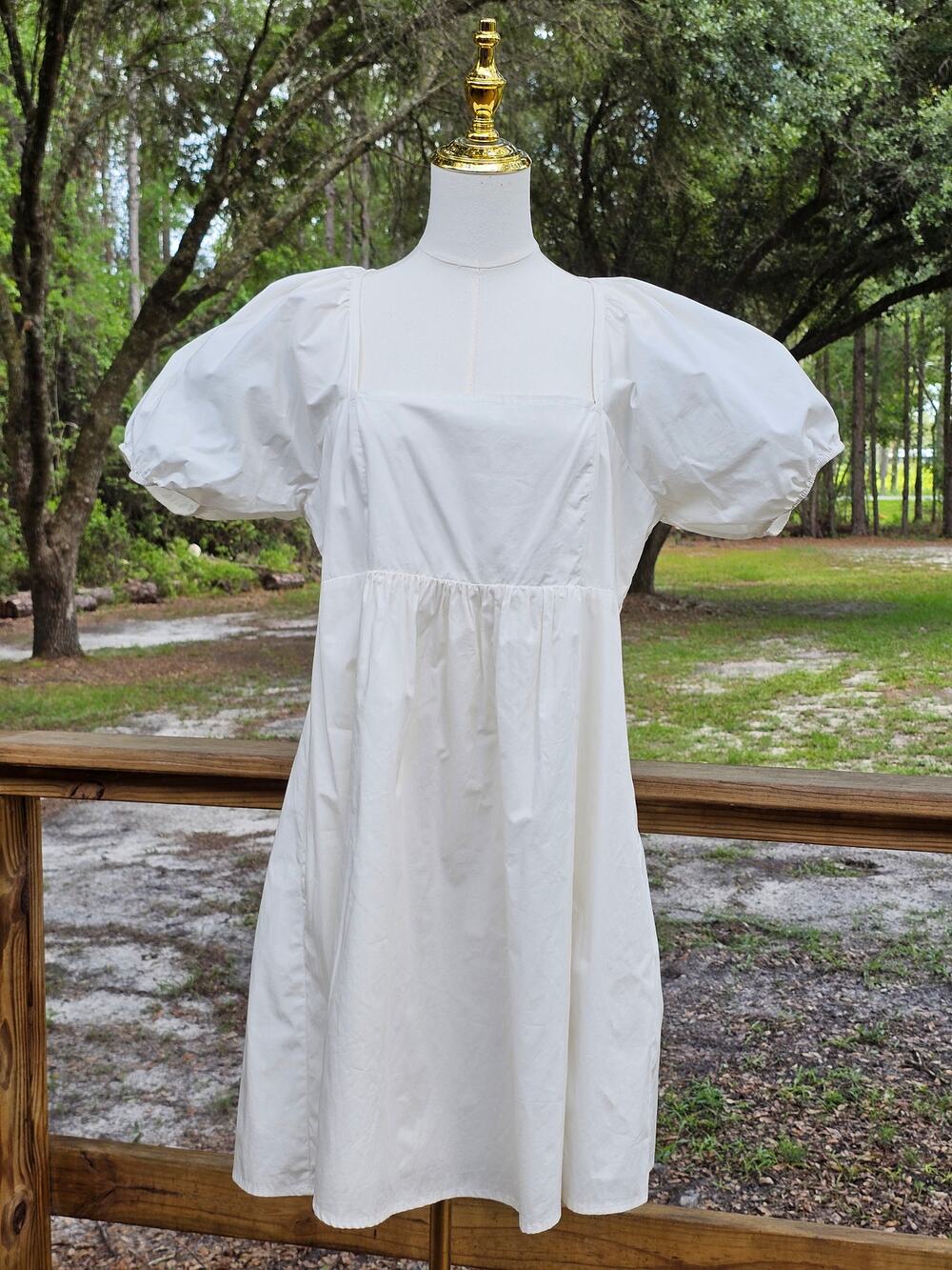 Draper James NWOT L Babydoll Square Neck Cottagecore Puff Mini‎